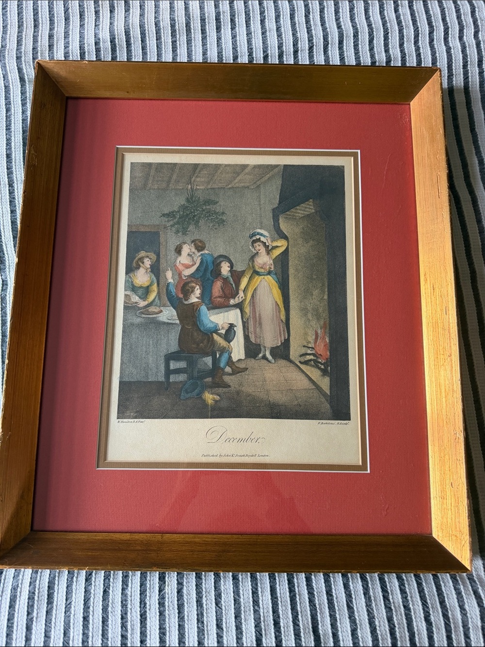 Antique Art by William Hamilton - titled December reprint produced Shakespere